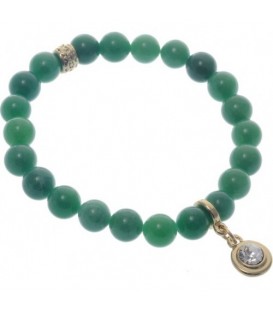 Armband van groene natuursteen kralen (Agaat)