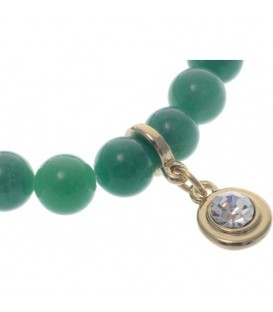 Armband van groene natuursteen kralen (Agaat)
