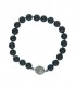 Blauwe parel armband met magneet sluiting