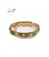 armband van groen imitatieleer met goudkleurige schakels