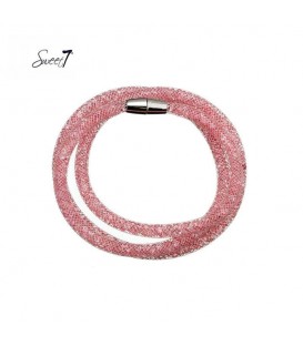 Roze wikkelarmband met magneetsluiting