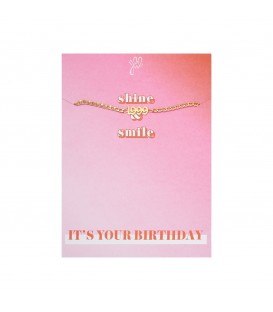 goudkleurige armband met geboortejaar 1999 en verjaardagskaart