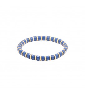 armband met donkerblauwe en goudkleurige kralen