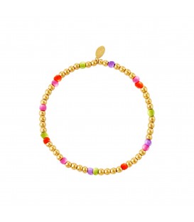 kleurrijke kralen armband,zomer,goudkleurig,kralen,festival