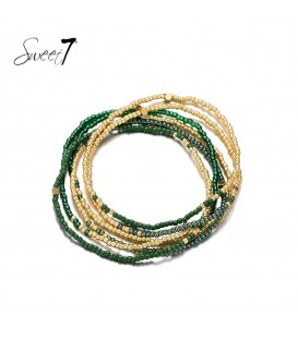 Groen gekleurde armband met meerdere strengen