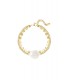Goudkleurige dubbele armband met een parel