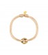 Armband met geel koord en goudkleurig rond clipdetail