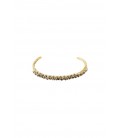 Goudkleurige armband met zwart en grijze kristal kralen