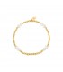 Elastische armband met goudkleurige kralen en parels