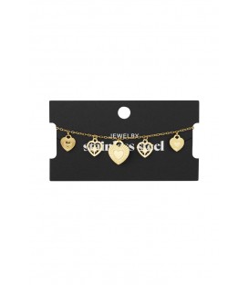 Goudkleurige armband met verschillende harten bedels