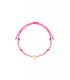 Fuchsia roze armband met kralen en goudkleurig hartje