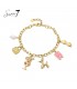 Goudkleurige armband met verschillende bedels