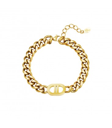 Goudkleurige chain armband met een detail
