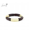 Armband met goudkleur en donkerbruine elementen