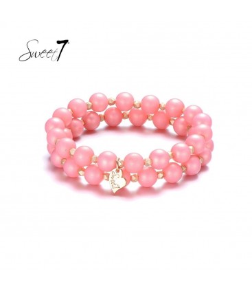 Roze kralen armband