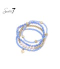 Armband met blauwe kralen en schelpen parels