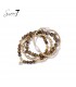 Armband met bruine natuursteen kralen en goudkleurige details