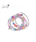 Gekleurde armband met glas kralen en zoetwater parels