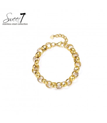 Armband goudkleurig met ronde schakels