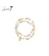 Armband witte parels met goudkleurige en heldere kralen