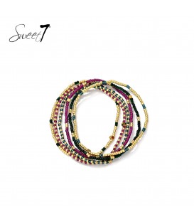 Armband multicolor kralen met goudkleurige accenten